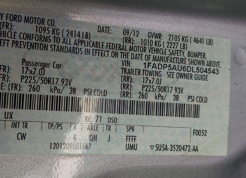 Photo 9 of 2013 Ford C-max HYBRID SE (VIN 1FADP5AU6DL504543)