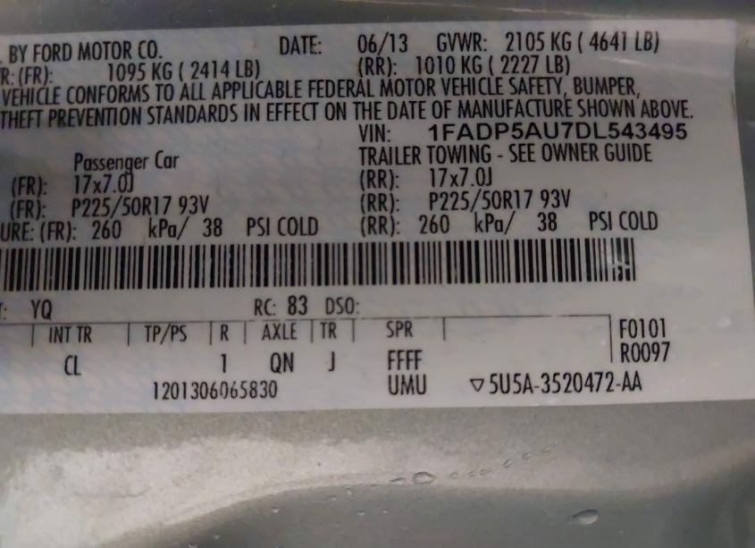 Photo 9 of 2013 Ford C-max HYBRID SE (VIN 1FADP5AU7DL543495)