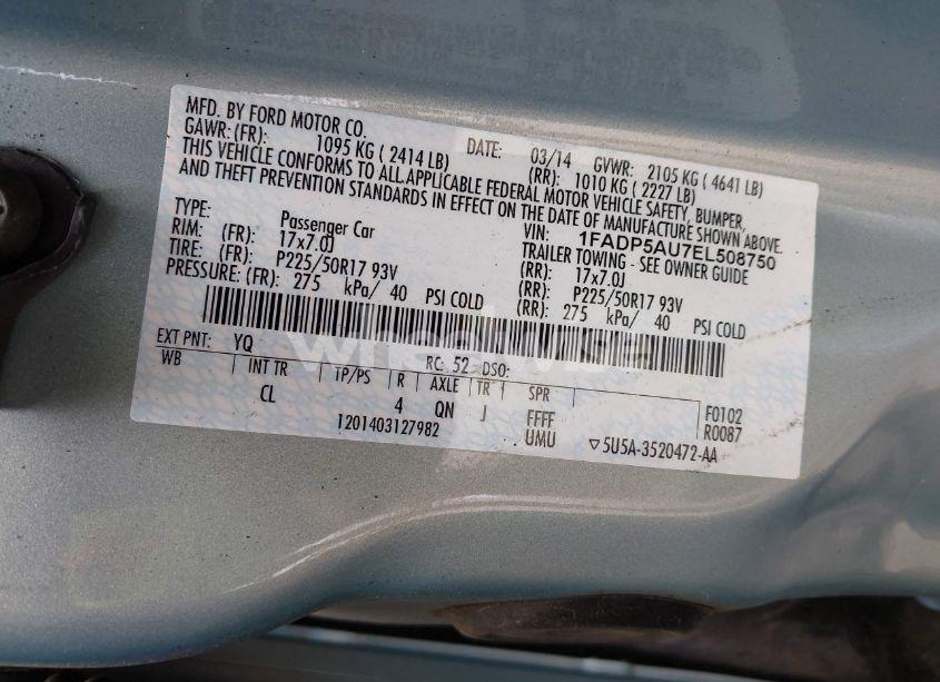 Photo 9 of 2014 Ford C-max HYBRID SE (VIN 1FADP5AU7EL508750)