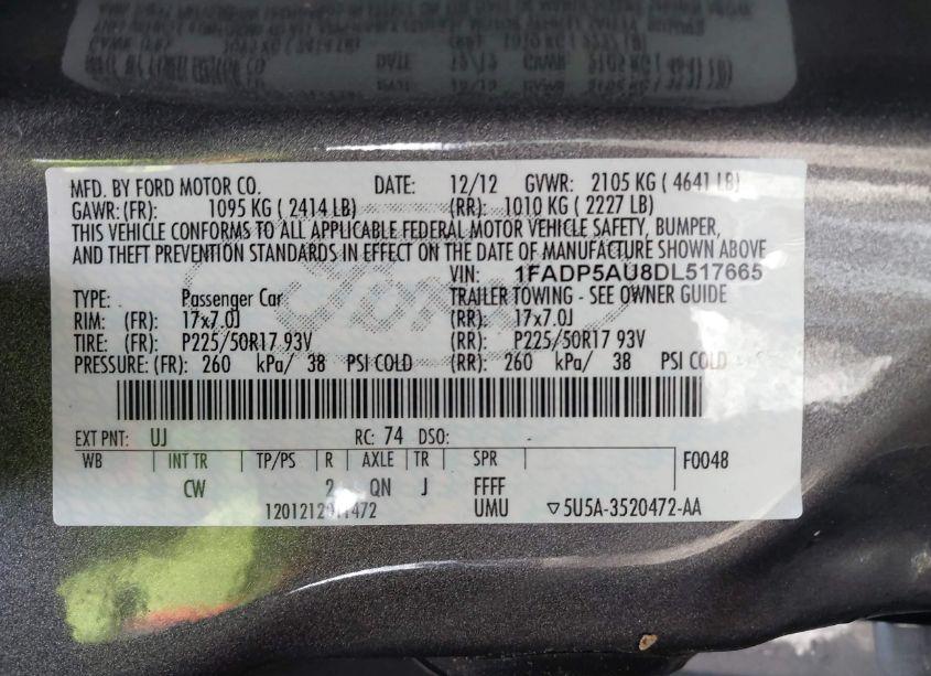 Photo 9 of 2013 Ford C-max HYBRID SE (VIN 1FADP5AU8DL517665)