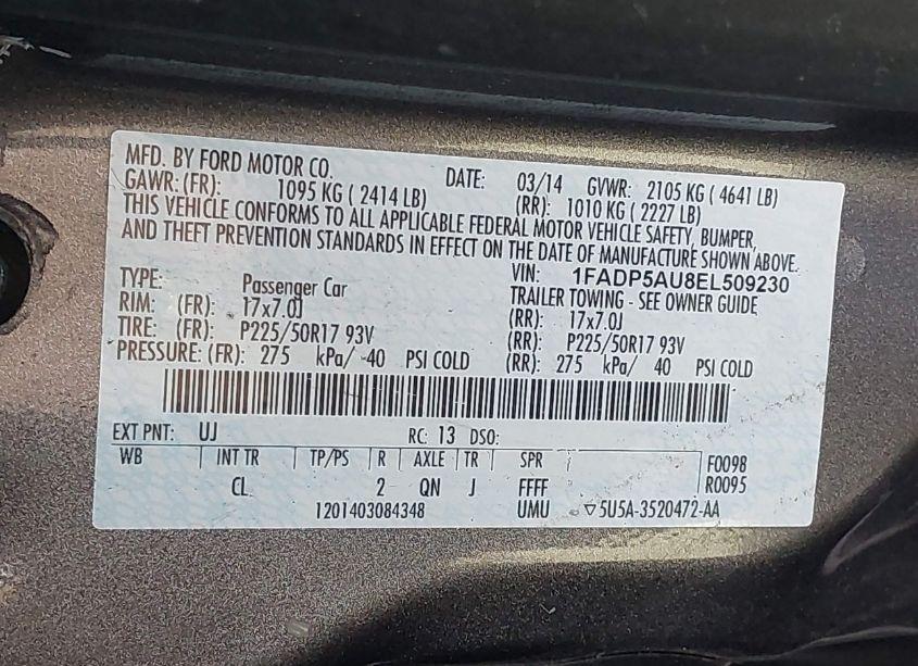 Photo 9 of 2014 Ford C-max HYBRID SE (VIN 1FADP5AU8EL509230)