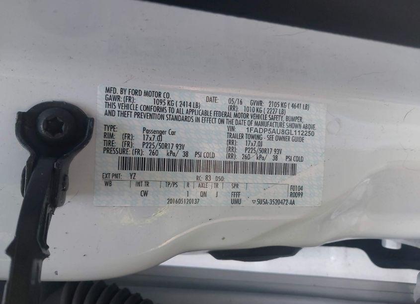 Photo 9 of 2016 Ford C-max HYBRID SE (VIN 1FADP5AU8GL112250)