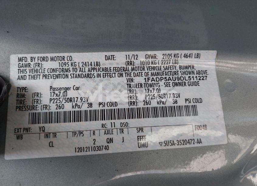 Photo 9 of 2013 Ford C-max HYBRID SE (VIN 1FADP5AU9DL511227)