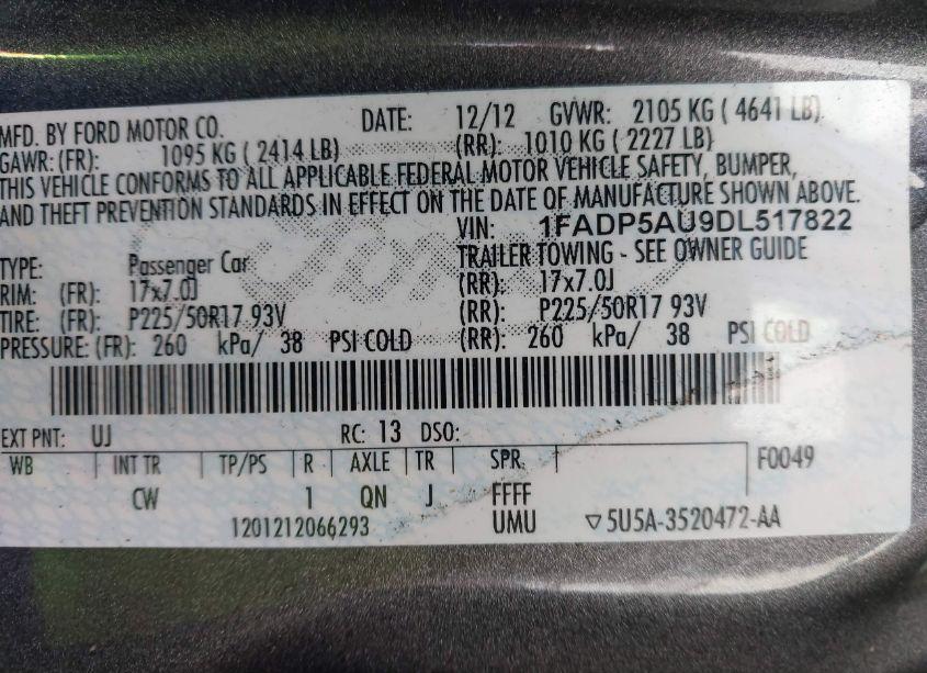 Photo 8 of 2013 Ford C-max HYBRID SE (VIN 1FADP5AU9DL517822)