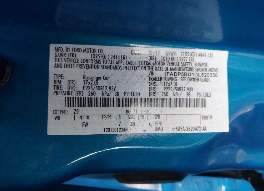Photo 9 of 2013 Ford C-max HYBRID SEL (VIN 1FADP5BU1DL520356)