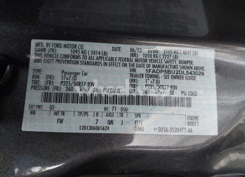 Photo 9 of 2013 Ford C-max HYBRID SEL (VIN 1FADP5BU2DL543029)