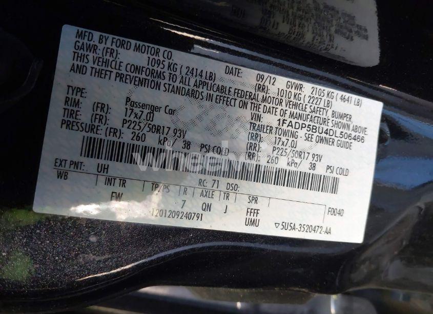 Photo 9 of 2013 Ford C-max HYBRID SEL (VIN 1FADP5BU4DL506466)