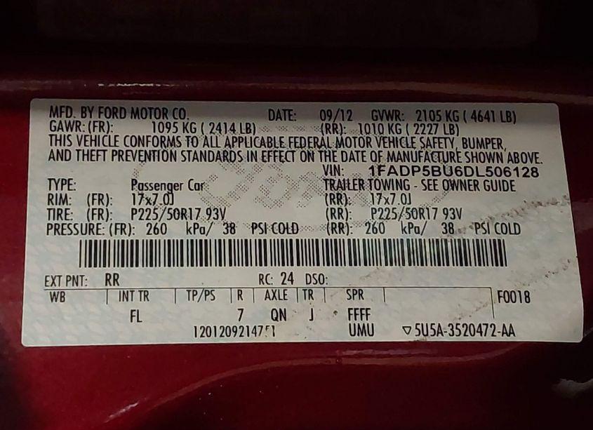 Photo 9 of 2013 Ford C-max HYBRID SEL (VIN 1FADP5BU6DL506128)