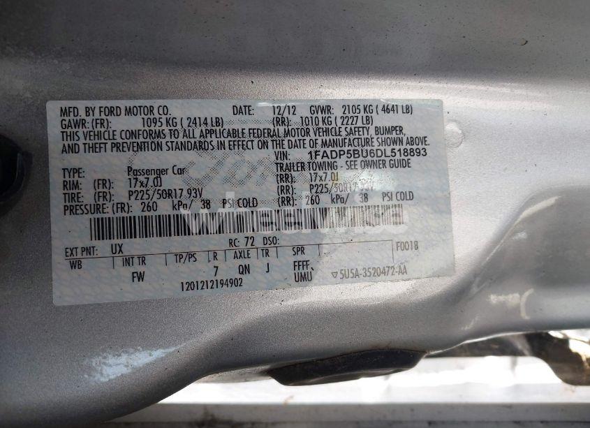 Photo 9 of 2013 Ford C-max HYBRID SEL (VIN 1FADP5BU6DL518893)