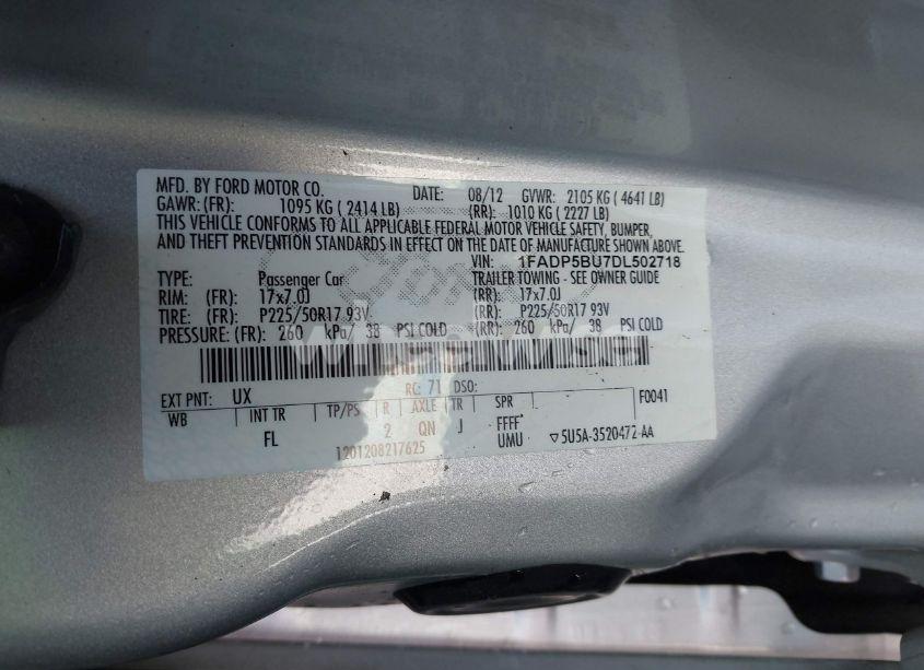 Photo 9 of 2013 Ford C-max HYBRID SEL (VIN 1FADP5BU7DL502718)