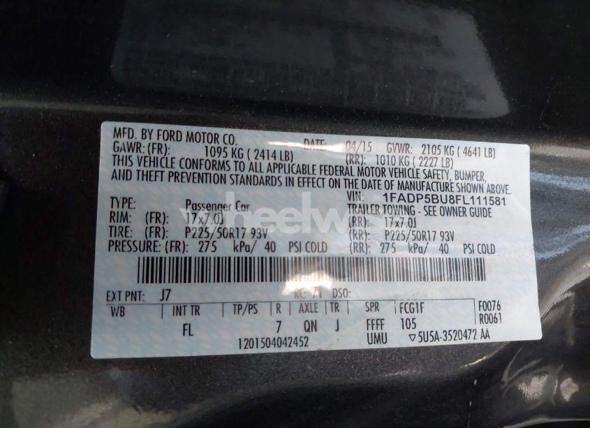 Photo 9 of 2015 Ford C-max HYBRID SEL (VIN 1FADP5BU8FL111581)