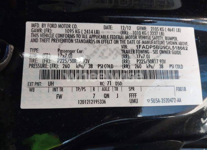Photo 9 of 2013 Ford C-max HYBRID SEL (VIN 1FADP5BU9DL518662)
