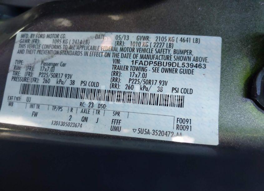 Photo 9 of 2013 Ford C-max HYBRID SEL (VIN 1FADP5BU9DL539463)