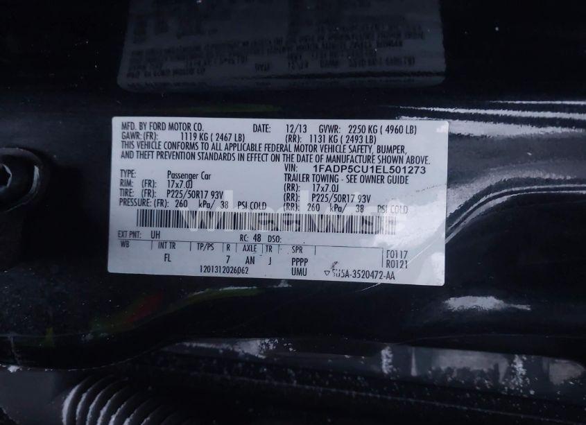 Photo 9 of 2014 Ford C-max ENERGI SEL (VIN 1FADP5CU1EL501273)
