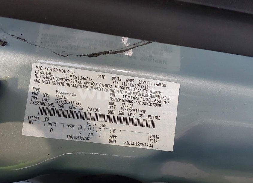 Photo 9 of 2013 Ford C-max ENERGI SEL (VIN 1FADP5CU3DL555110)