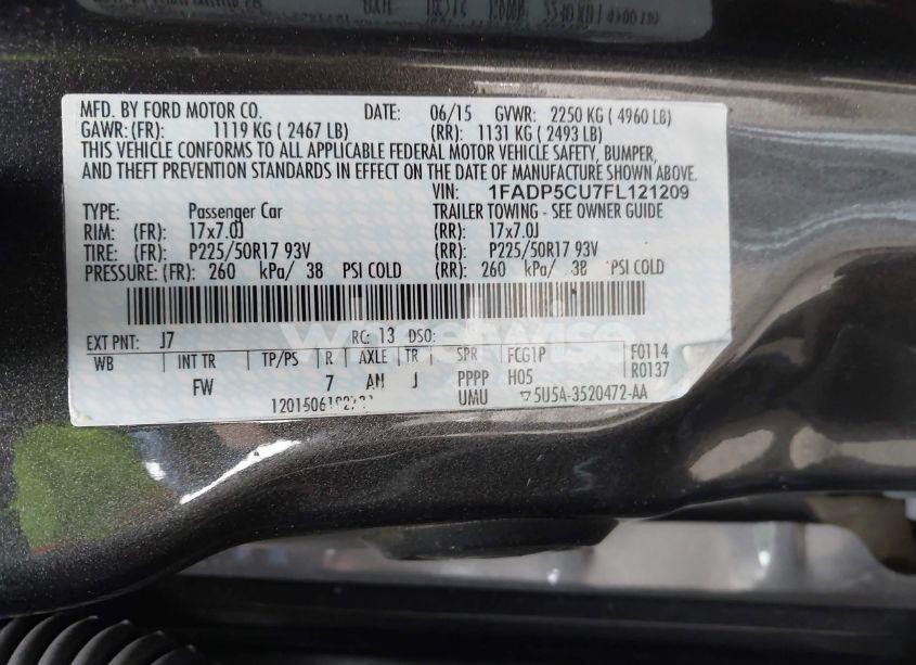 Photo 9 of 2015 Ford C-max ENERGI SEL (VIN 1FADP5CU7FL121209)