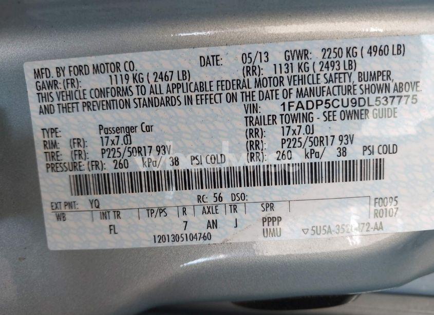 Photo 9 of 2013 Ford C-max ENERGI SEL (VIN 1FADP5CU9DL537775)