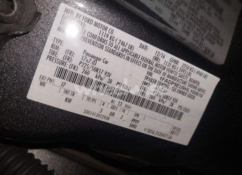 Photo 9 of 2017 Ford C-max ENERGI SE (VIN 1FADP5EU9HL100619)