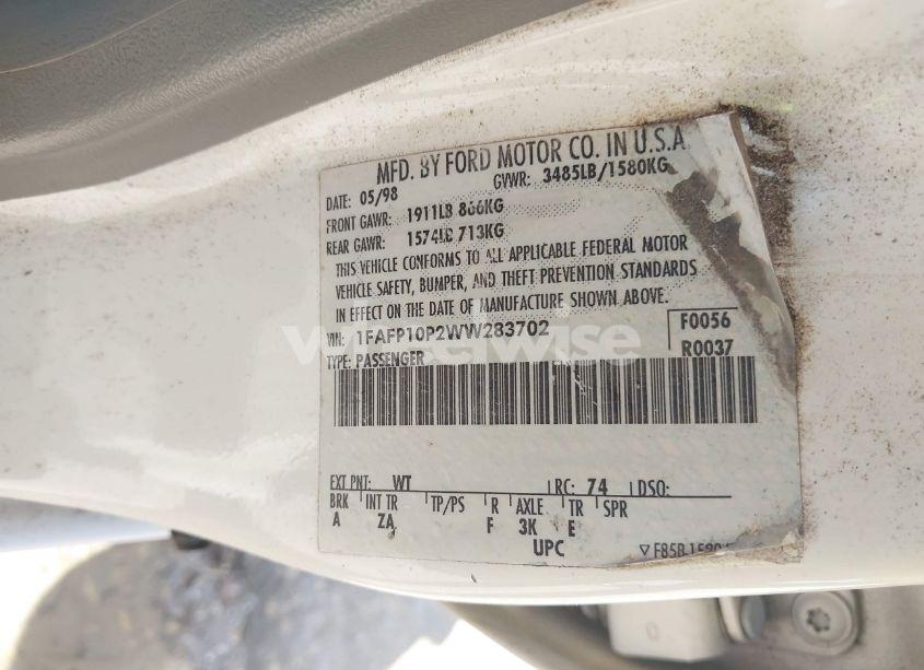 Photo 9 of 1998 Ford Escort LX (VIN 1FAFP10P2WW283702)