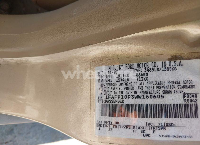 Photo 9 of 1998 Ford Escort LX (VIN 1FAFP10P3WW160605)