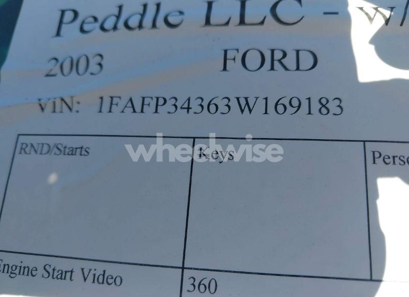 Photo 12 of 2003 Ford Focus SE (VIN 1FAFP34363W169183)