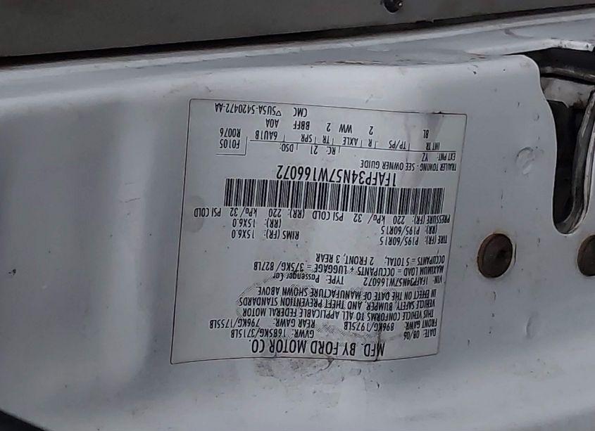 Photo 9 of 2007 Ford Focus S/SE/SES (VIN 1FAFP34N57W166072)