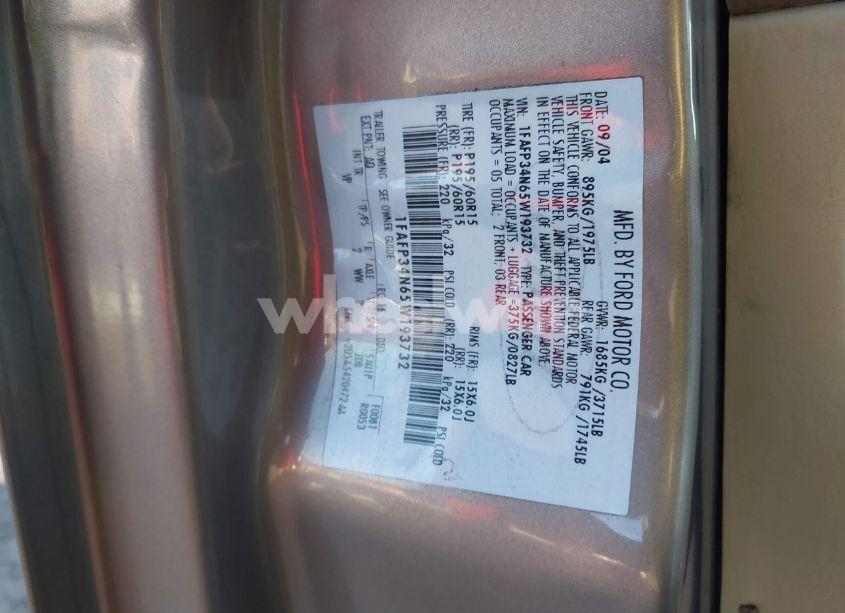 Photo 9 of 2005 Ford Focus ZX4 (VIN 1FAFP34N65W193732)