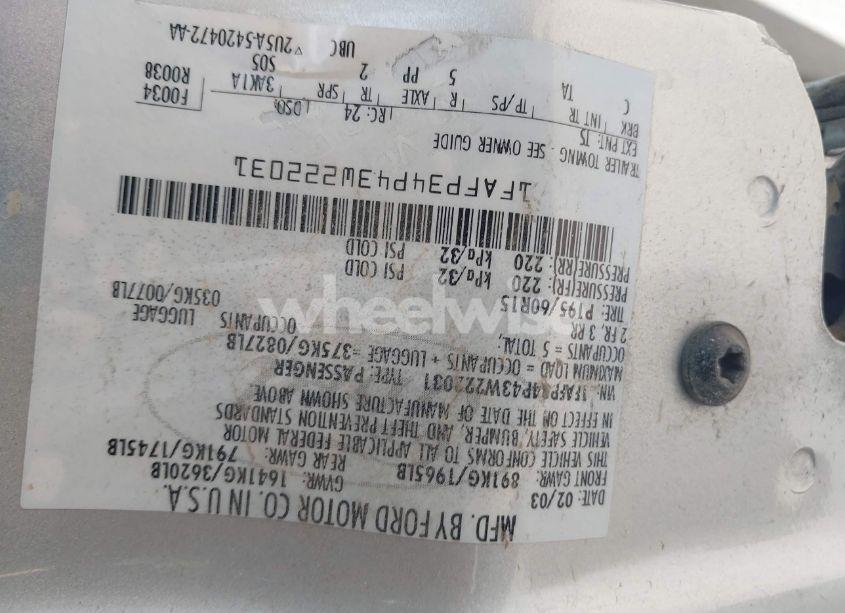 Photo 9 of 2003 Ford Focus SE (VIN 1FAFP34P43W222031)