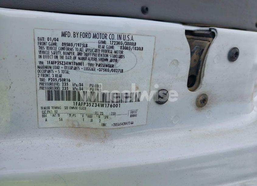 Photo 9 of 2004 Ford Focus ZTW (VIN 1FAFP35Z34W176001)