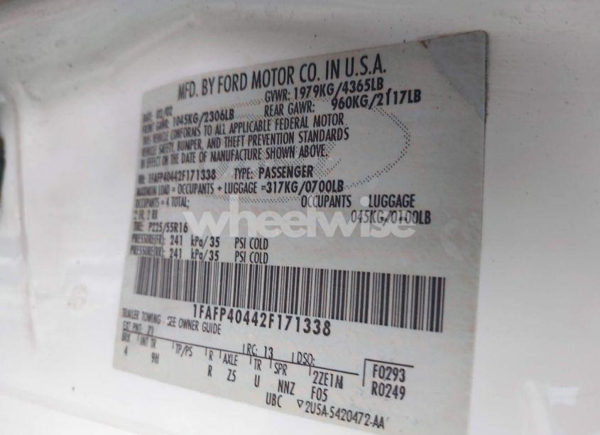 Photo 9 of 2002 Ford Mustang (VIN 1FAFP40442F171338)