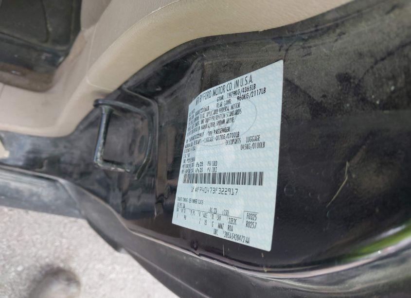 Photo 9 of 2003 Ford Mustang (VIN 1FAFP40473F322917)