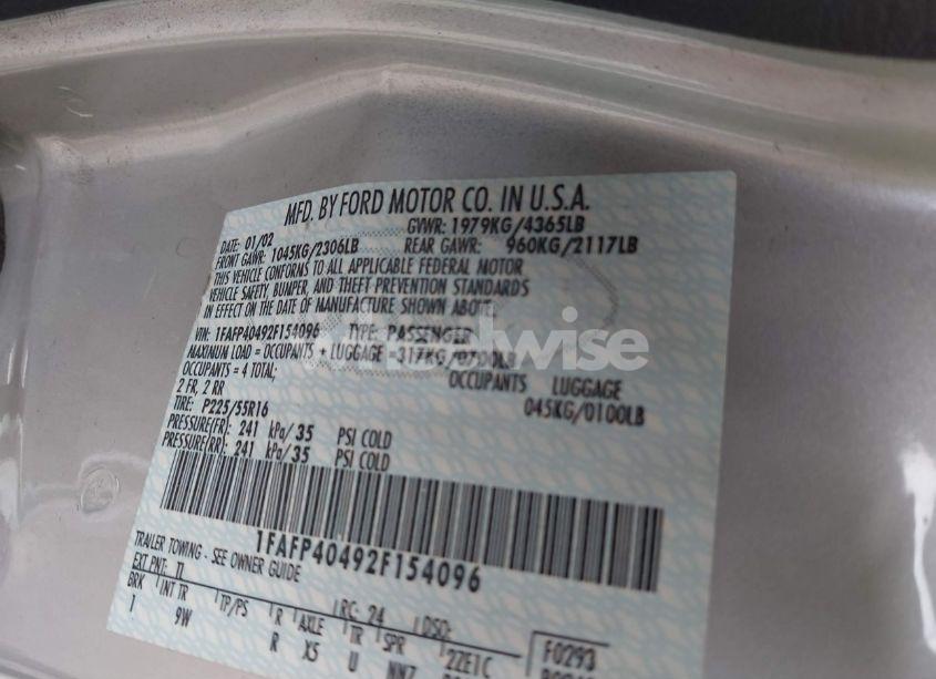 Photo 9 of 2002 Ford Mustang (VIN 1FAFP40492F154096)