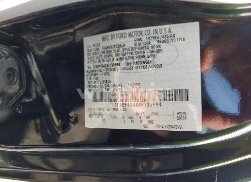 Photo 9 of 2004 Ford Mustang (VIN 1FAFP404X4F131994)