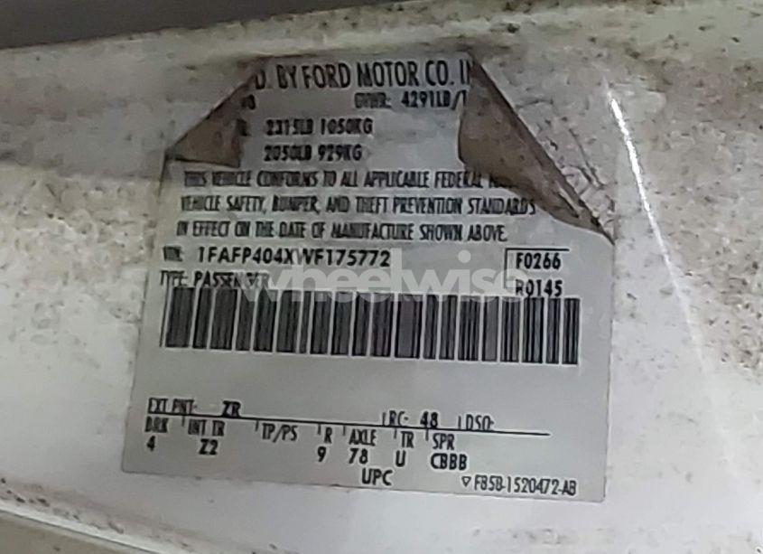 Photo 9 of 1998 Ford Mustang (VIN 1FAFP404XWF175772)