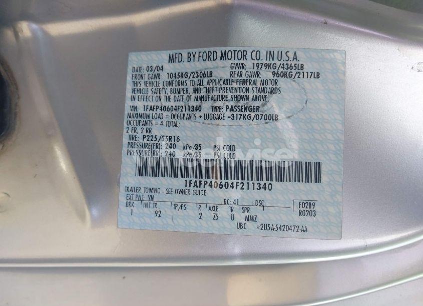 Photo 9 of 2004 Ford Mustang (VIN 1FAFP40604F211340)