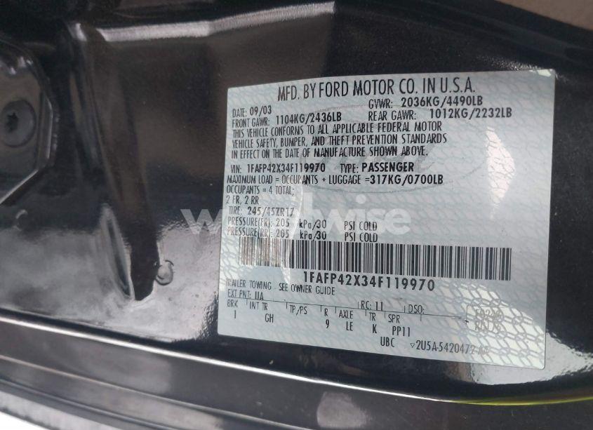 Photo 9 of 2004 Ford Mustang GT (VIN 1FAFP42X34F119970)