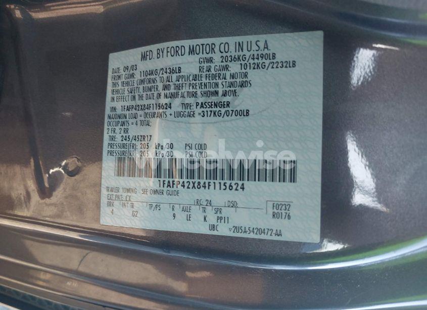 Photo 9 of 2004 Ford Mustang GT (VIN 1FAFP42X84F115624)