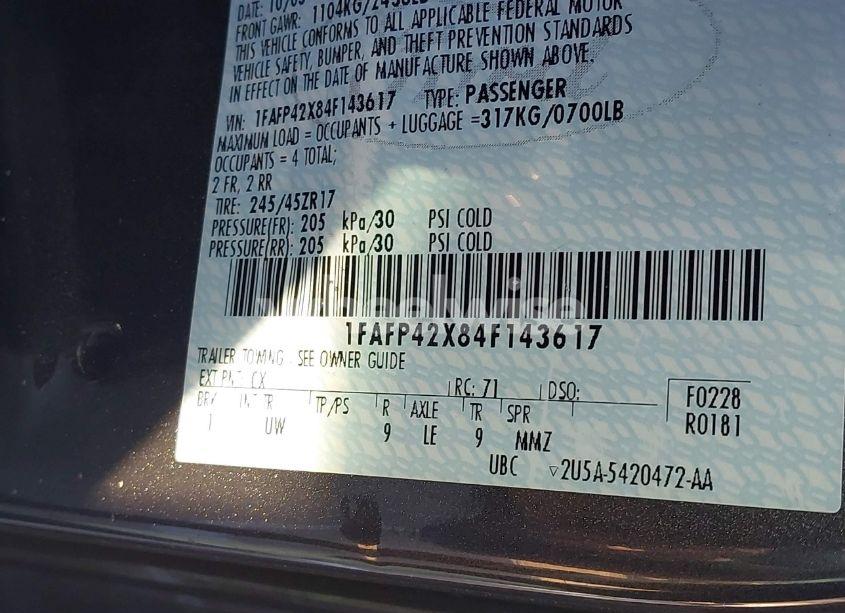 Photo 9 of 2004 Ford Mustang GT (VIN 1FAFP42X84F143617)