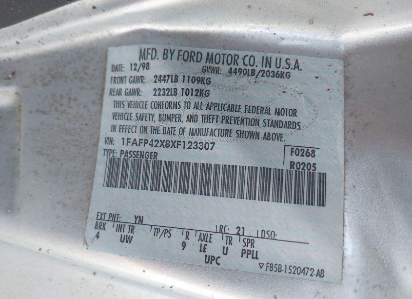 Photo 9 of 1999 Ford Mustang GT (VIN 1FAFP42X8XF123307)