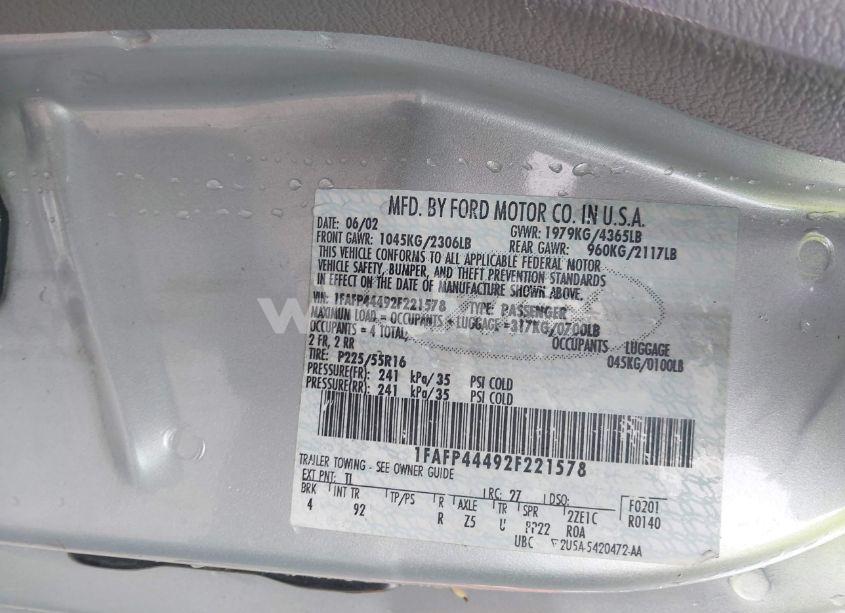 Photo 9 of 2002 Ford Mustang (VIN 1FAFP44492F221578)