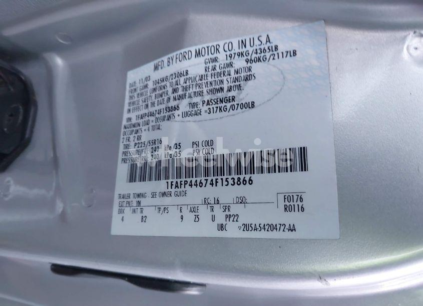 Photo 9 of 2004 Ford Mustang (VIN 1FAFP44674F153866)