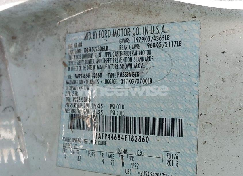 Photo 9 of 2004 Ford Mustang (VIN 1FAFP44684F182860)