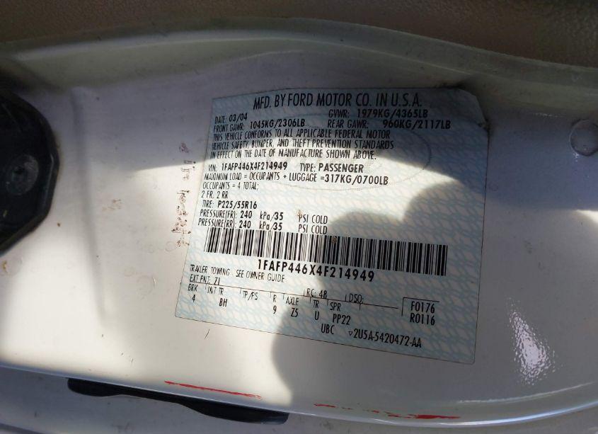 Photo 9 of 2004 Ford Mustang (VIN 1FAFP446X4F214949)