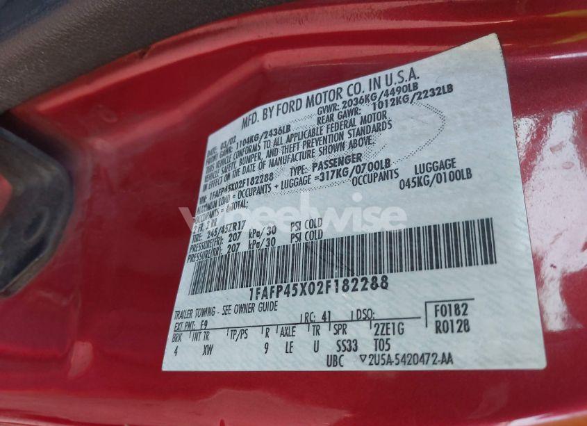 Photo 9 of 2002 Ford Mustang GT (VIN 1FAFP45X02F182288)