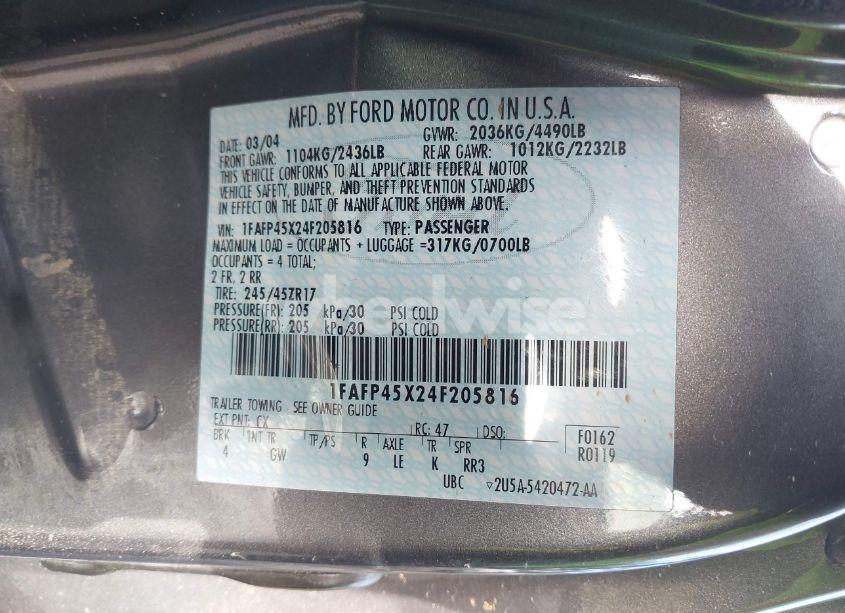 Photo 9 of 2004 Ford Mustang GT (VIN 1FAFP45X24F205816)