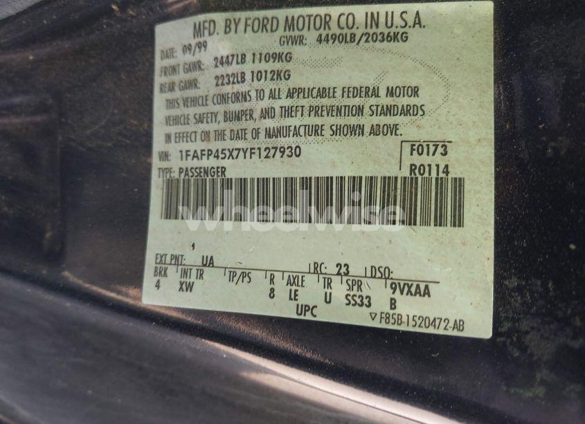 Photo 9 of 2000 Ford Mustang GT (VIN 1FAFP45X7YF127930)