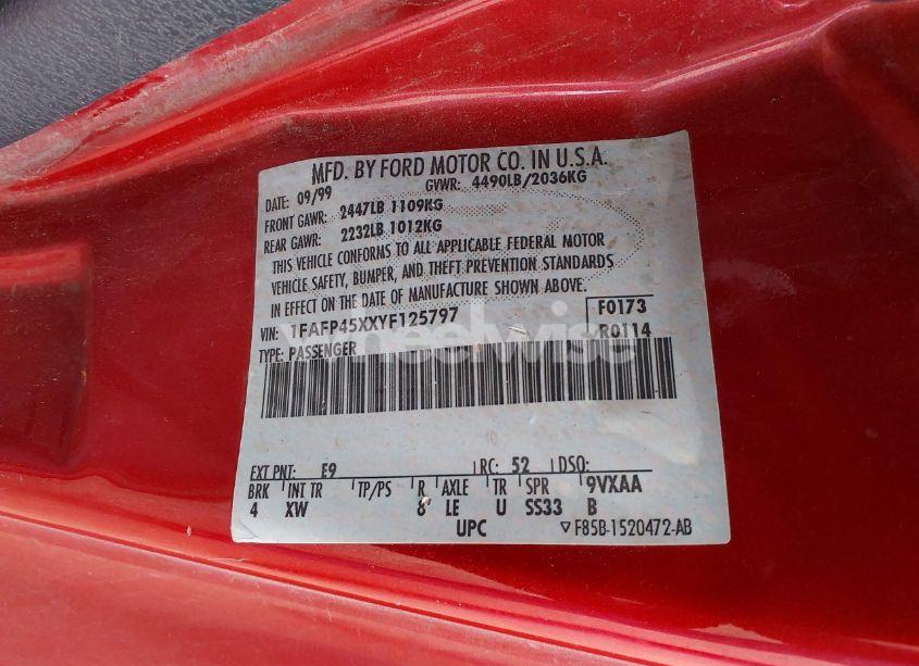 Photo 9 of 2000 Ford Mustang GT (VIN 1FAFP45XXYF125797)