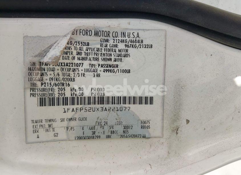 Photo 9 of 2003 Ford Taurus LX (VIN 1FAFP52UX3A221077)