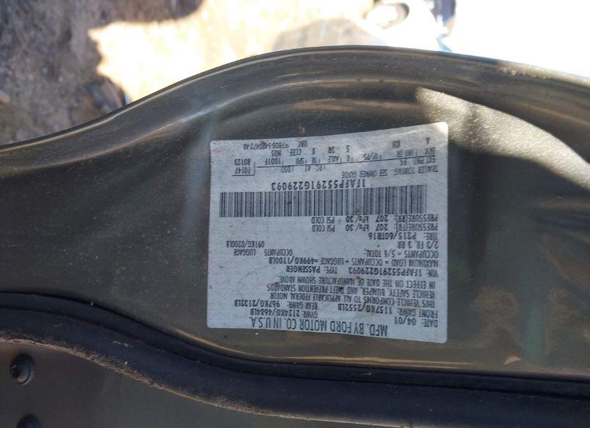 Photo 9 of 2001 Ford Taurus SES (VIN 1FAFP55291G229093)