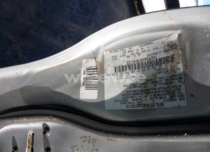 Photo 9 of 2007 Ford Taurus SEL (VIN 1FAFP56UX7A141133)